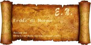 Erdődi Norma névjegykártya